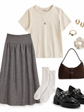 AiiRZ gingham maxi skirt